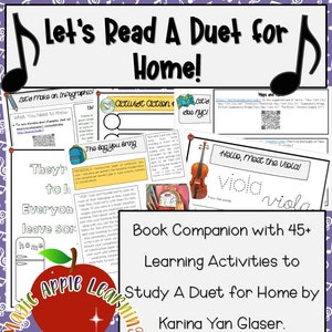 A Duet for Home Book Study, Book Guide, Novel Study, Learning Activities, Reading, Middle Grade Book Pack