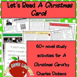 A Christmas Carol Novel Study, Christmas Carol Book Activities, Holidays, Unit Study, Homeschooling, Printables