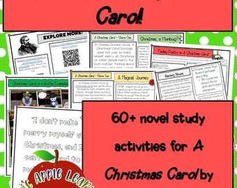 A Christmas Carol Novel Study, Christmas Carol Book Activities, Holidays, Unit Study, Homeschooling, Printables