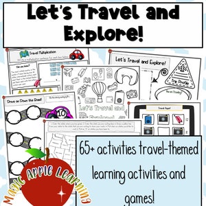 Travel Themed Learning Activities, Travel Puzzles and Games, Car Trip Activities