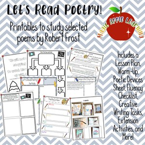 Robert Frost Poetry Study, Biography Study, Poetry, Projects and Activities, Unit Study