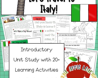 Italy Around the World Country Unit Study Intro to Italy Activities