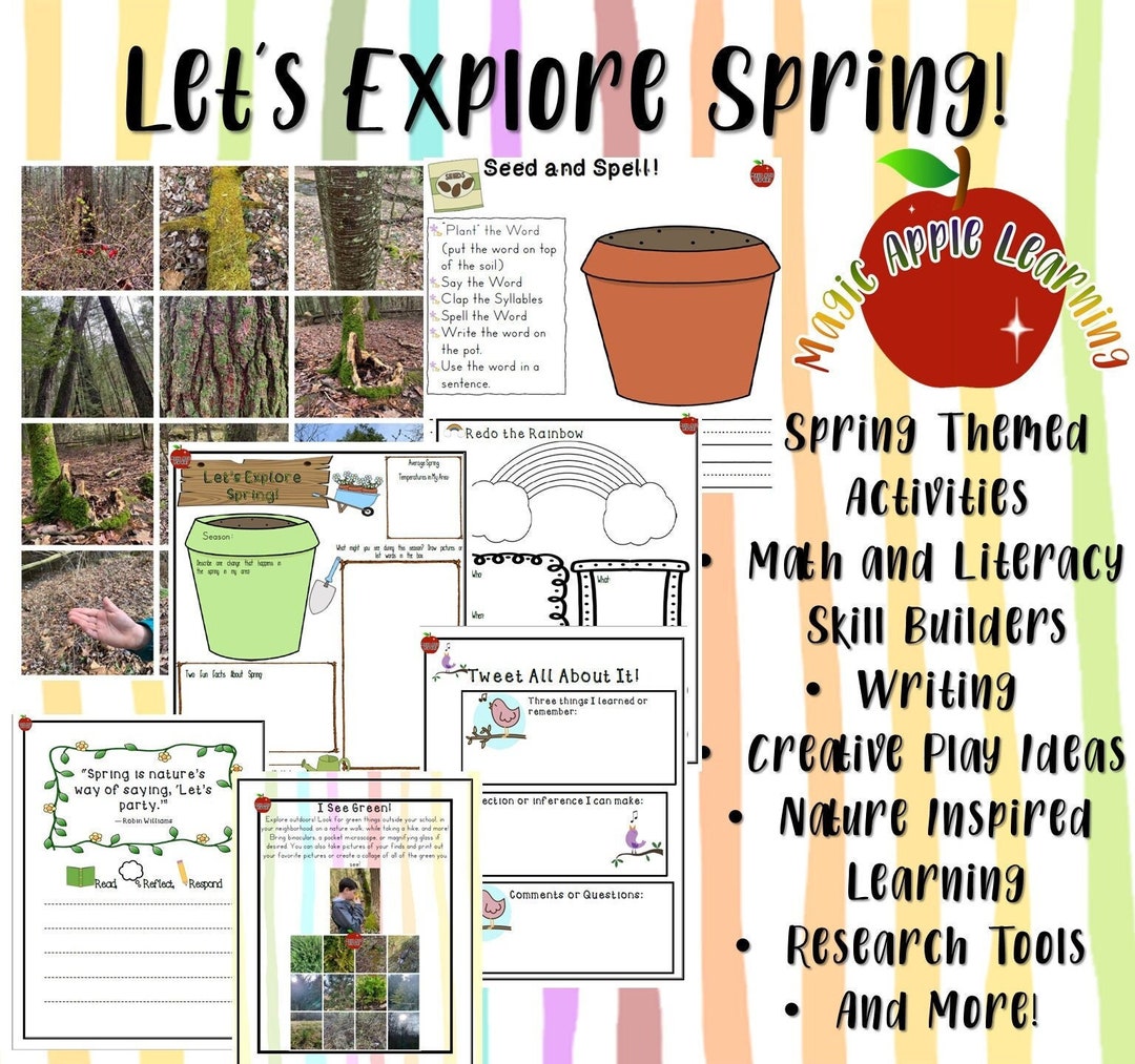 Spring Learning Pack, Spring Activities, Unit Study, Explore Spring - Etsy