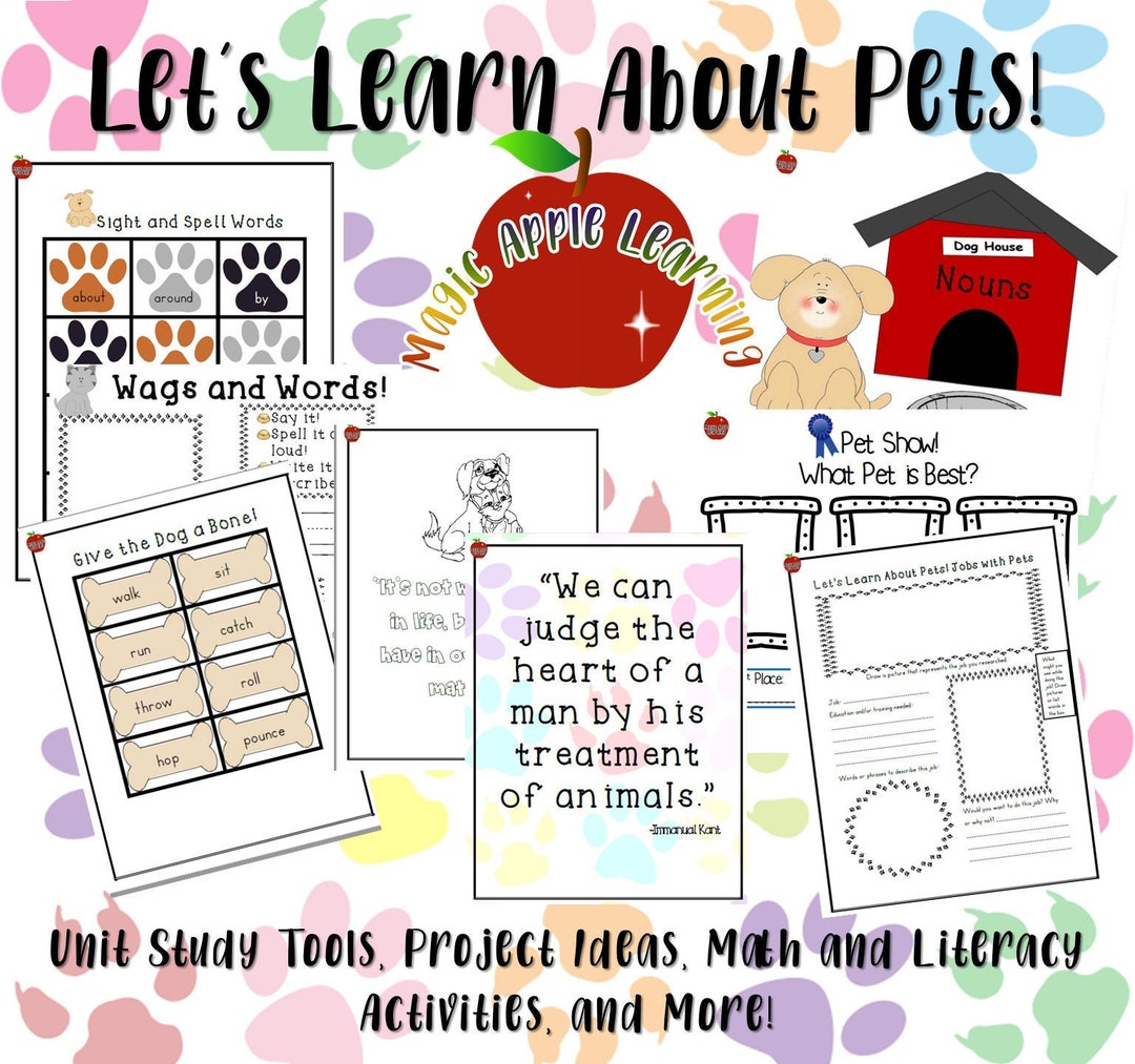 Pet Themed Learning Pack, All About Pets, Pets Unit Study - Etsy