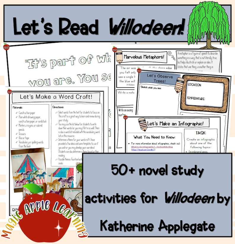 Willodeen Novel Study, Book Companion, Reading Activities, Book ...