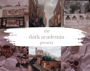 Preimpostazioni Dark Academia Lightroom - 4 x filtri fotografici scuri e lunatici - Lightroom Mobile + Desktop Bundle - Preimpostazioni estetiche Instagram Blogger