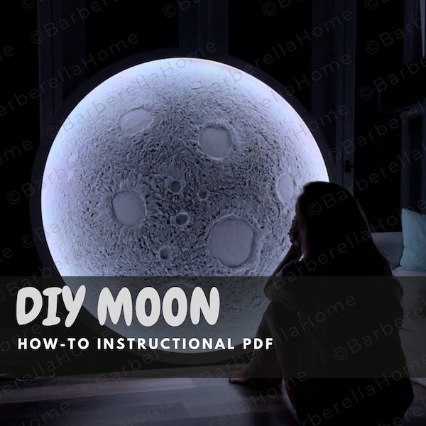 Realistic DIY Moon with 3D illusion instructional pdf/How-to guide. DIGITAL FILE