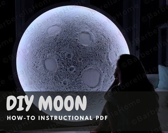 Realistic DIY Moon with 3D illusion instructional pdf/How-to guide. DIGITAL FILE
