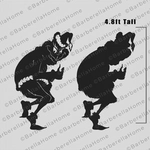 4.8ft Sneaky Santa Template when made. Printable trace and Cut Christmas Silhouette Decor Templates / Stencils. PDF