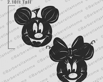 2.5ft Pumpkin Mouse Bundle Template when made. Printable trace and Cut Halloween Silhouette Decor Templates / Stencils. PDF