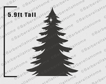 Plantilla de árbol de Navidad de 5,9 pies cuando está terminada. Plantillas o esténciles de decoración navideña para imprimir y recortar. PDF