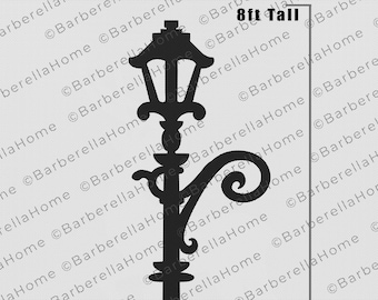 8ft Street Lantern Template when made. Printable trace and Cut Christmas Silhouette Decor Templates / Stencils. PDF