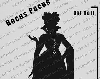 6ft Sanderson Sister/Hocus Pocus witches Template when made. Printable trace and Cut Halloween Silhouette Decor Templates / Stencils. PDF