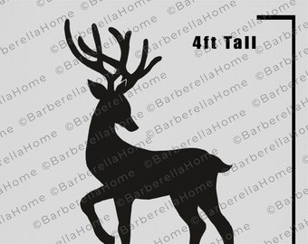 4ft Female Reindeer Template when made. Printable trace and Cut Christmas Silhouette Decor Templates / Stencils. PDF