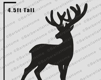 4.5ft Male Reindeer Template when made. Printable trace and Cut Christmas Silhouette Decor Templates / Stencils. PDF