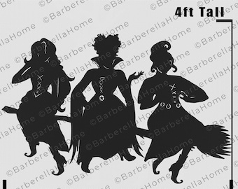 4ft Sanderson Sisters/Hocus Pocus witches Template when made. Printable trace and Cut Halloween Silhouette Decor Templates / Stencils. PDF