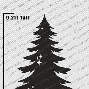 9.2ft Christmas Tree Template when made. Printable trace and Cut Christmas Silhouette Decor Templates / Stencils. PDF image 1