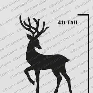 4ft Female Reindeer Template when made. Printable trace and Cut Christmas Silhouette Decor Templates / Stencils. PDF