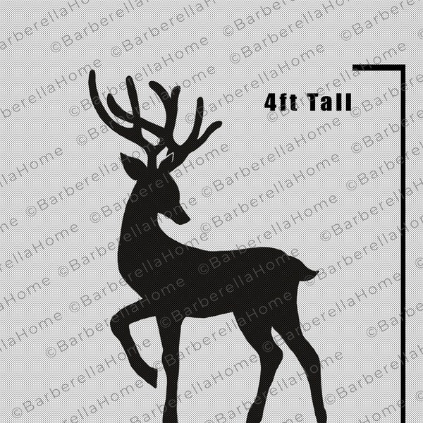 Plantilla de reno hembra de 1,2 m (una vez terminada). Plantillas/stencils de decoración navideña imprimibles, para calcar y recortar. PDF