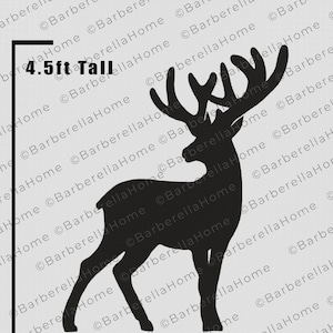 4.5ft Male Reindeer Template when made. Printable trace and Cut Christmas Silhouette Decor Templates / Stencils. PDF