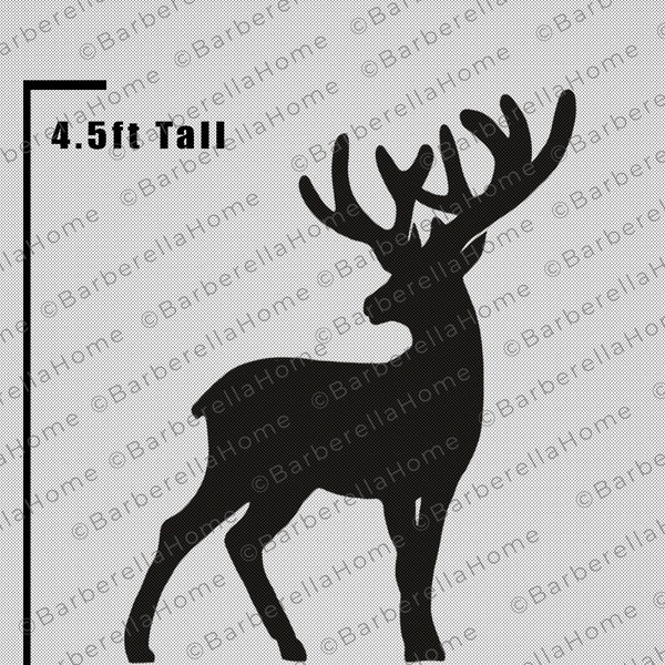 4.5ft Male Reindeer Template when made. Printable trace and Cut Christmas Silhouette Decor Templates / Stencils. PDF