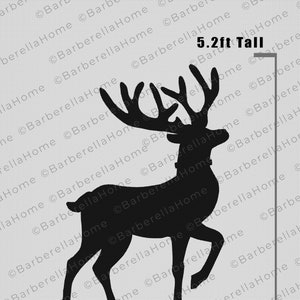 5.2ft Sleigh Reindeer Template when made. Printable trace and Cut Christmas Silhouette Decor Templates / Stencils. PDF