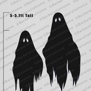 ZWEI 150cm gruselige Geister. Halloween Silhouette Dekor Vorlagen / Schablonen zum Ausdrucken und ausdrucken. Yard art PDF Nähanleitung.
