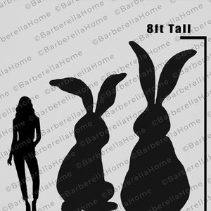 8ft Bunny Silhouette Template when made. Printable trace & Cut Easter / Spring Silhouette Decor Templates / Stencils. PDF