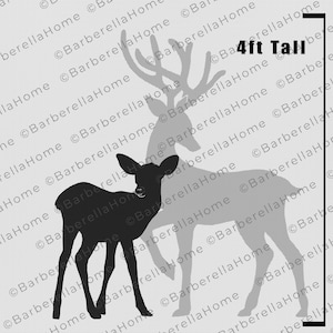 2.5ft Reindeer Calf / Baby Reindeer Template when made. Printable trace and Cut Christmas Silhouette Decor Templates / Stencils. PDF