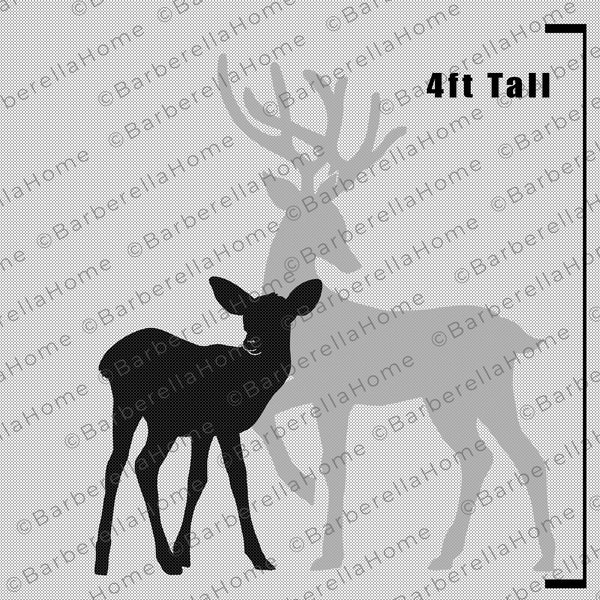 2.5ft Reindeer Calf / Baby Reindeer Template when made. Printable trace and Cut Christmas Silhouette Decor Templates / Stencils. PDF