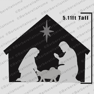 5.11ft multilayered, Nativity Scene Templates when made. FOUR Printable trace and Cut Christmas Silhouette Decor Templates / Stencils. PDF