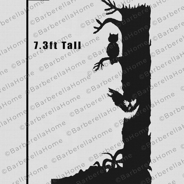 Modello di albero spettrale da 7,3 piedi una volta realizzato. Traccia stampabile e taglia modelli/stencil di decorazioni per silhouette di Halloween. PDF