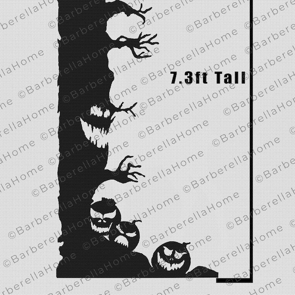 Modello di albero spettrale da 7,3 piedi una volta realizzato. Traccia stampabile e taglia modelli/stencil di decorazioni per silhouette di Halloween. PDF
