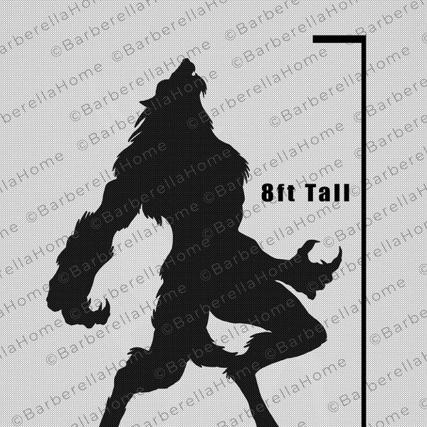 8ft Werewolf Template when made. Printable trace and Cut Halloween Silhouette Decor Templates / Stencils. PDF