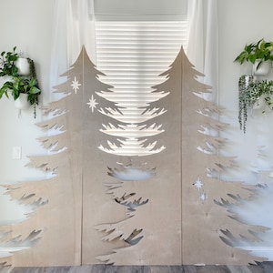 Modèle d'arbre de Noël de 7 pieds une fois réalisé. Modèles / Pochoirs imprimables de décoration de silhouette de Noël découpés et tracés. PDF image 3