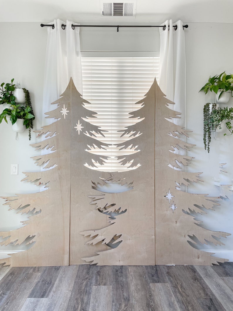 Modèle d'arbre de Noël de 7 pieds une fois réalisé. Modèles / Pochoirs imprimables de décoration de silhouette de Noël découpés et tracés. PDF image 3