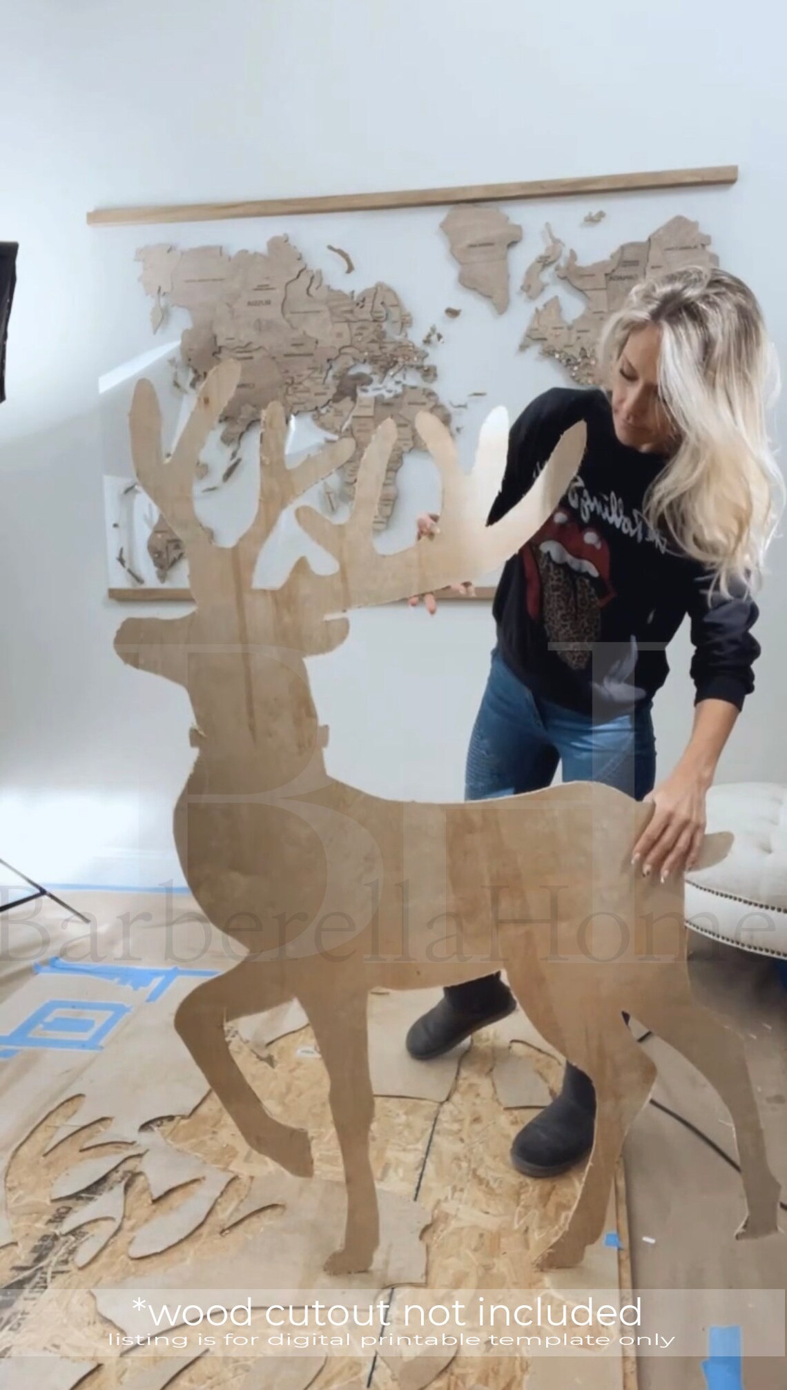 5.2ft Sleigh Reindeer Template When Made. Printable Trace and - Etsy