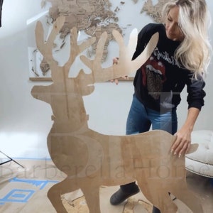 5.2ft Sleigh Reindeer Template When Made. Printable Trace and Cut ...