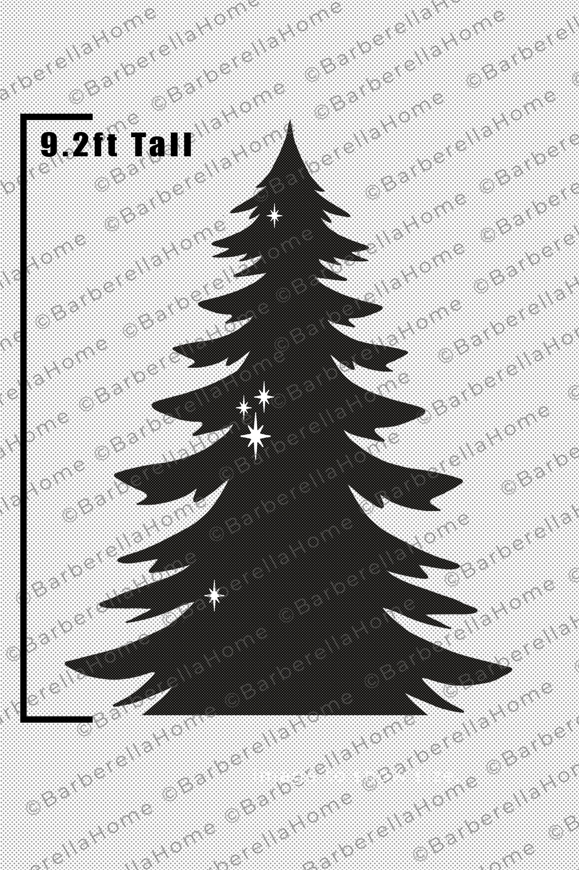 9.2ft Christmas Tree Template When Made. Printable Trace and Cut Christmas Silhouette Decor Templates / Stencils. PDF - Etsy