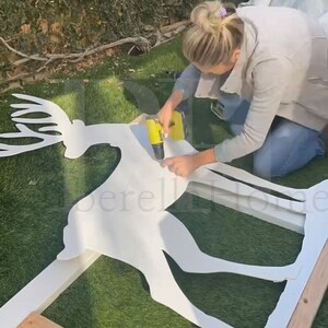 5.8ft Sleigh Reindeer Template When Made. Printable Trace and Cut ...