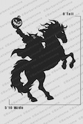 8ft Headless Horseman Template when made. Printable trace and Cut Halloween Silhouette Decor Templates / Stencils. PDF