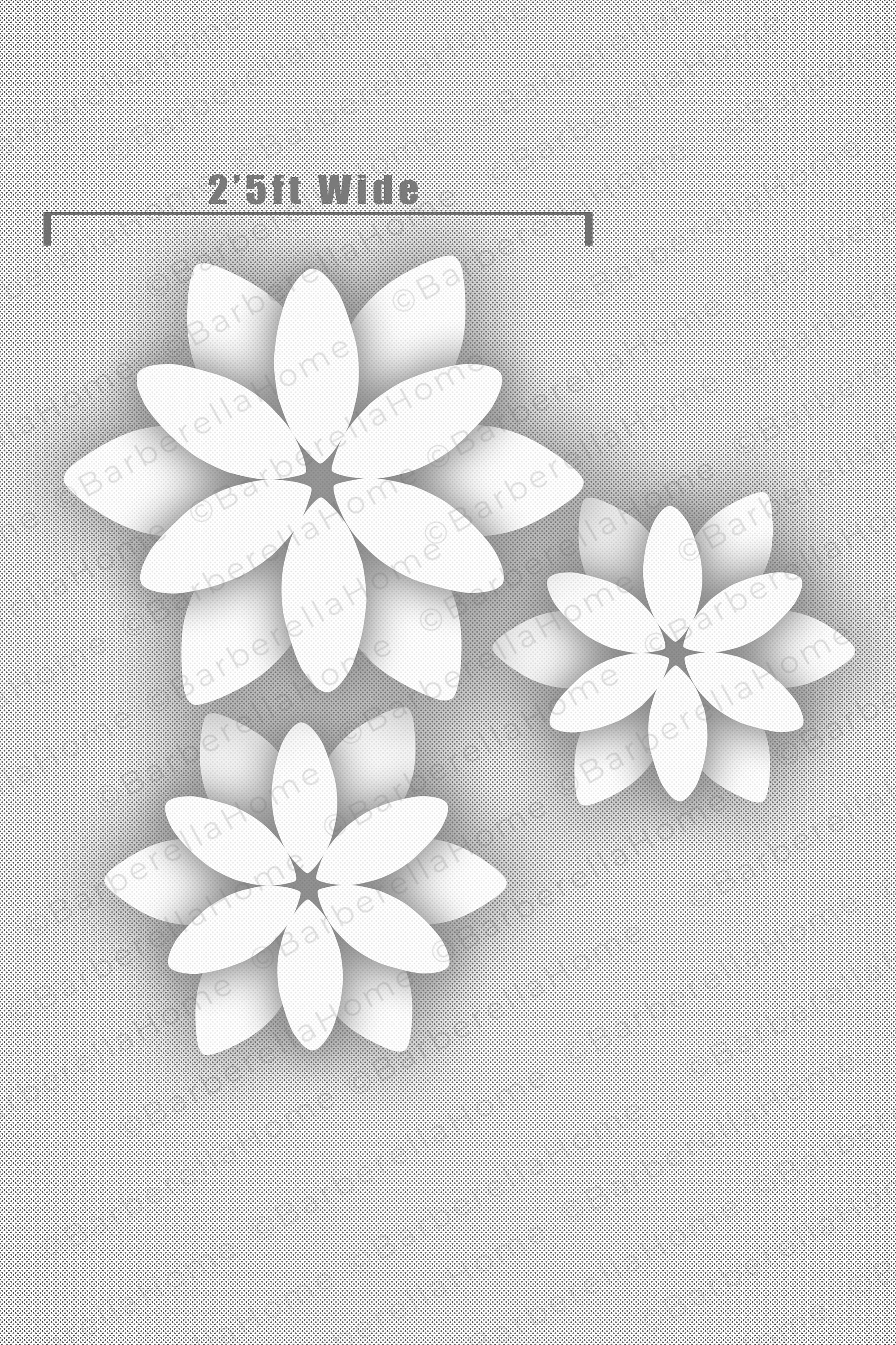 Plantilla siluetas motivo de flores grandes 12,5x25 cm