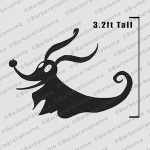3,2 Fuß Zero, Jacks Geist Hund, Vorlage, wenn gemacht. Druckbare Halloween Silhouette Dekor Vorlagen / Schablonen nachzeichnen und schneiden. PDF Bild 2