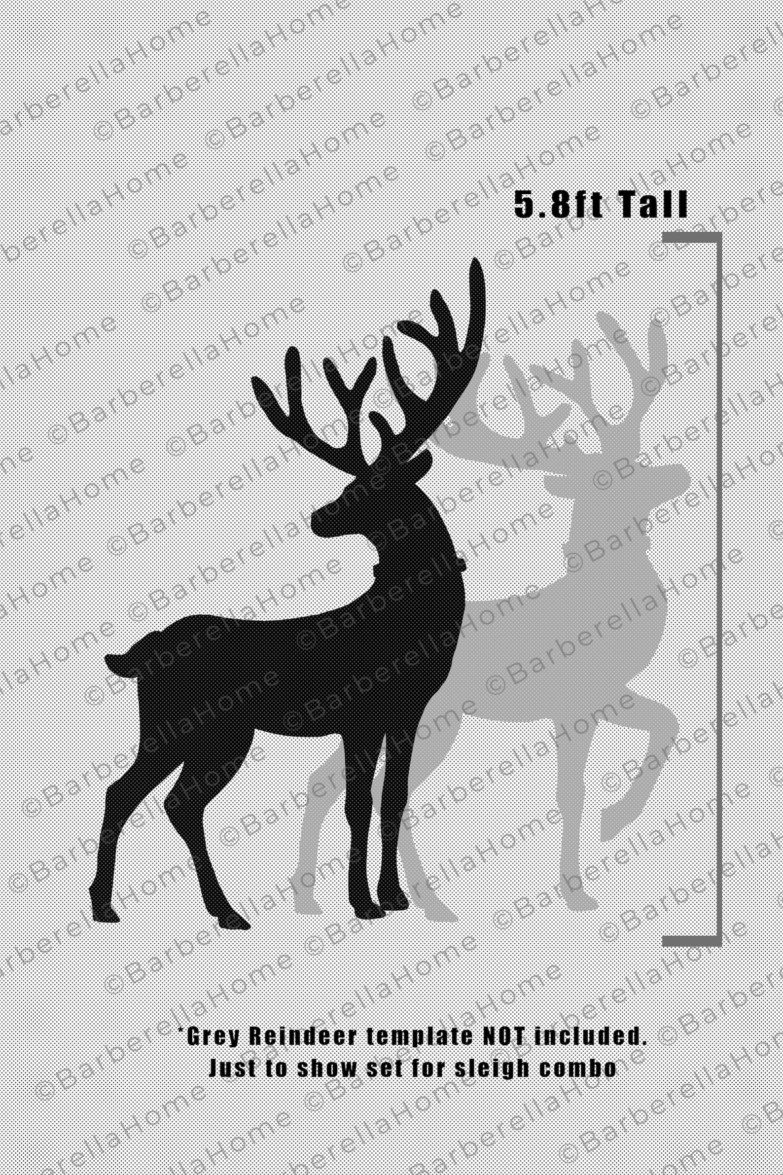 5.8ft Sleigh Reindeer Template When Made. Printable Trace and - Etsy