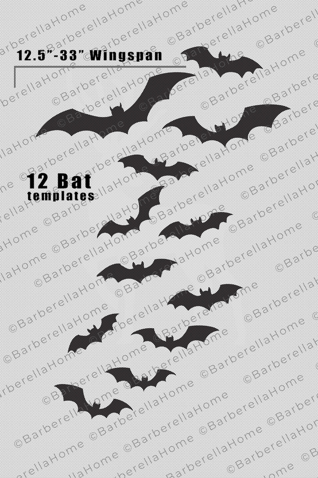 12 Bat Templates When Made. Printable Trace and Cut Halloween Silhouette Decor Templates / Stencils. PDF - Etsy 12-bat-templates-when-made-printable-trace-and-cut-halloween-silhouette-decor-templates-stencils-pdf-etsy