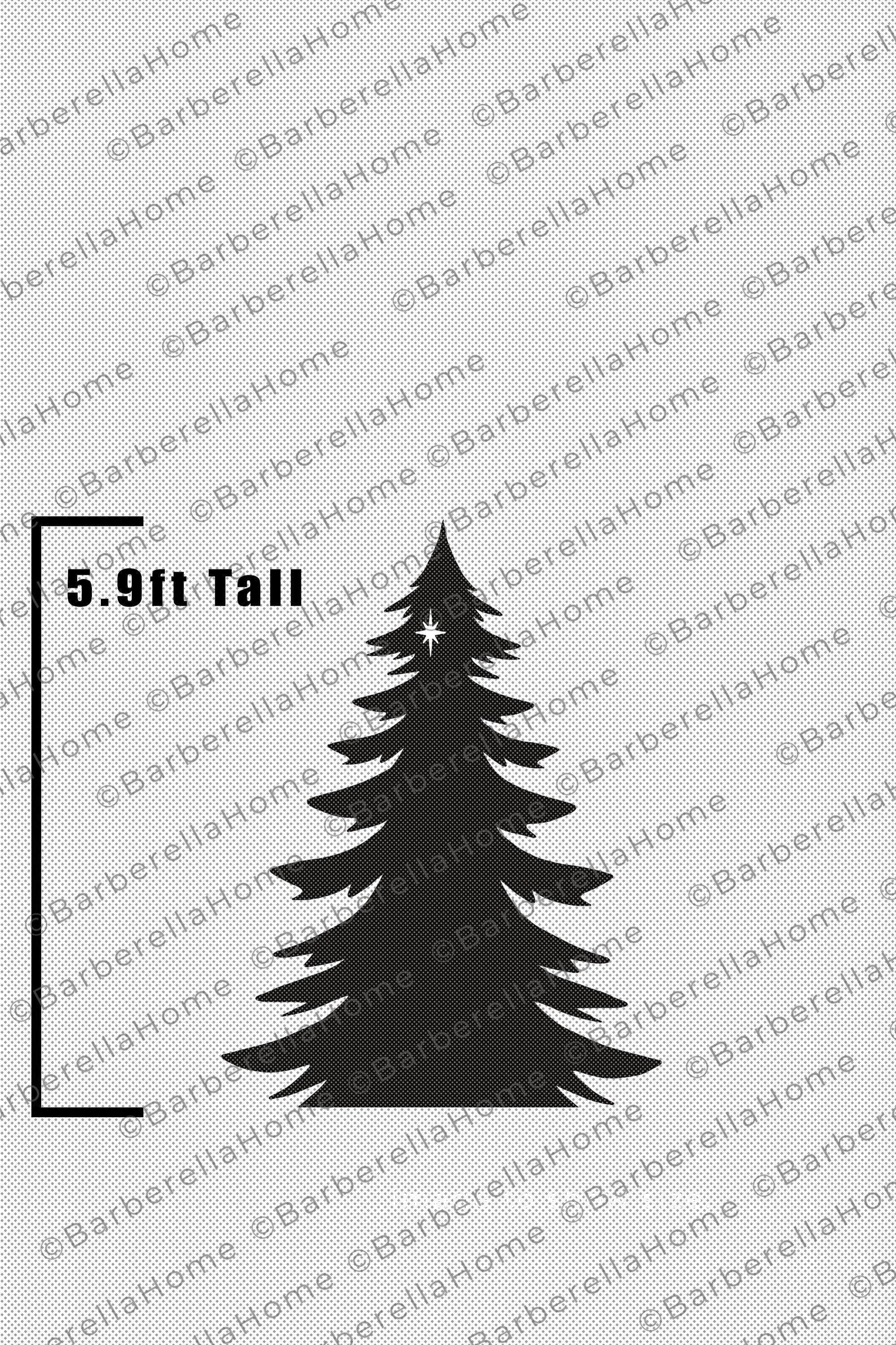 5 9ft christmas tree template when made printable trace and etsy
