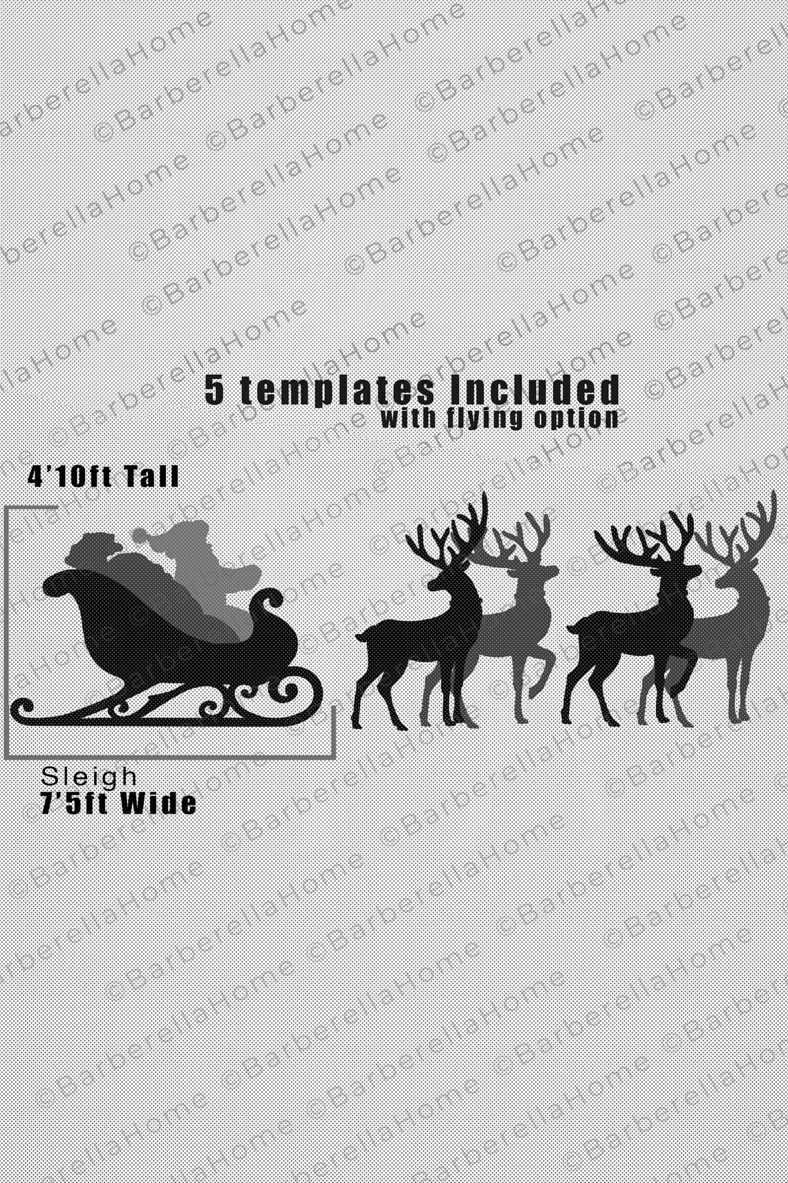 Life-size Santa's Sleigh W/santa &amp; Reindeer Template When - Etsy
