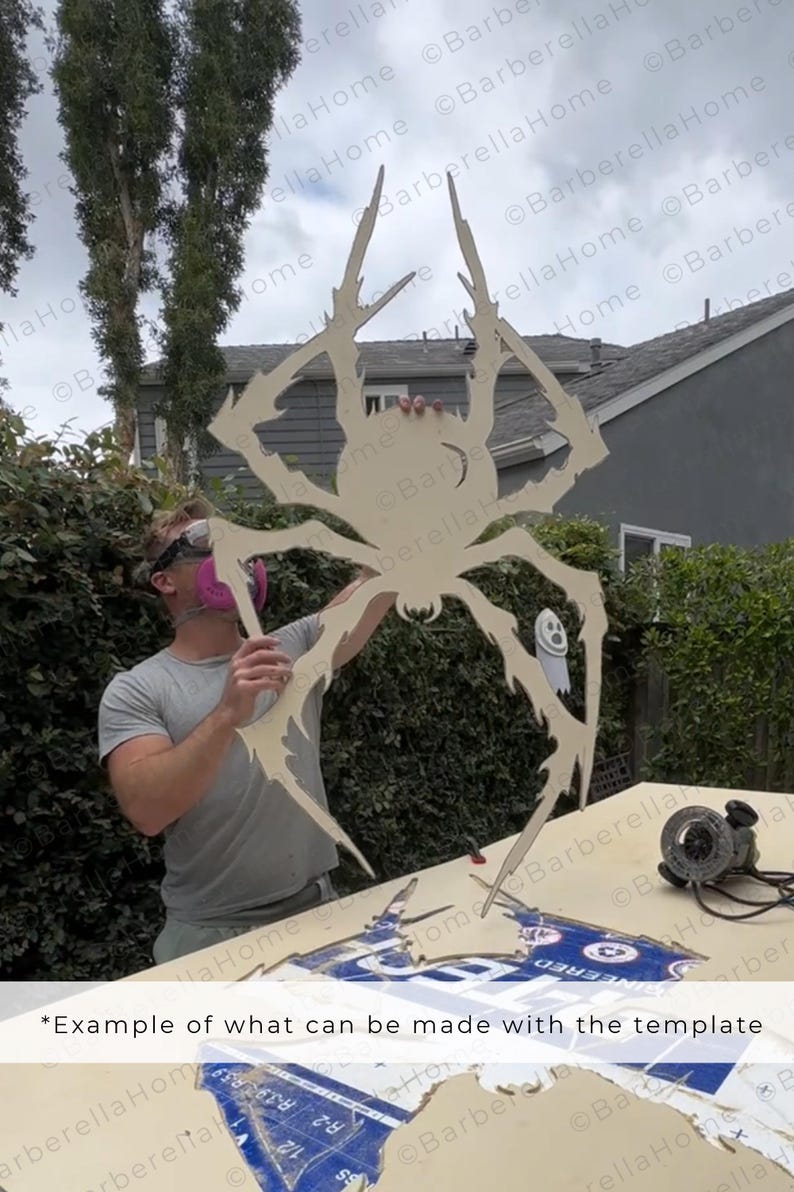 4'9ft Giant Dangling Spider Template When Made. Printable Trace and Cut ...