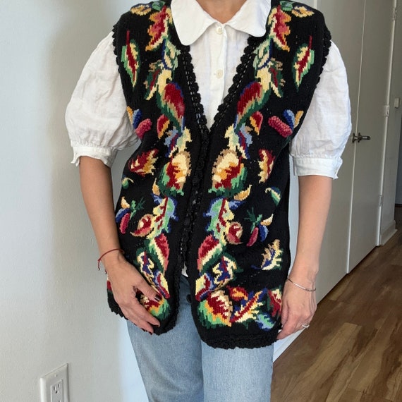 Vintage 90s Susan Bristol cottagecore sweater vest - image 2