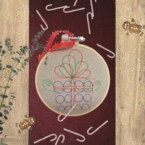 Embroidered Christmas Ornaments - Embroidered Holiday Ornament - Hoop Christmas Tree Ornaments- Embroidered Ornament - Christmas Hoop Decor